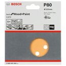 Bosch Schleifblatt C470 für Exzenterschleifer, 115 mm, 80, 8 Löcher, Klett, 5er-Pack (2 608 605 060), image _ab__is.image_number.default
