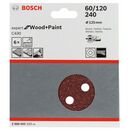 Bosch Schleifblatt C430, 125 mm, 60, 120, 240, 8 Löcher, Klett, 6er-Pack (2 608 605 112), image 