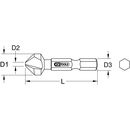 KS Tools 1/4" HSS Co Kegel- und Entgratsenker-Bit 90°, 8,3mm, image _ab__is.image_number.default