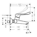 hansgrohe Einhebel-Waschtischmischer CARE FOCUS DN 15, Aufputz, mit extra langem Griff chrom, image _ab__is.image_number.default