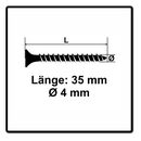 Fischer Power-Fast II FPF II Spanplattenschraube 4,0x35 mm 1000 Stück ( 670625 ) Senkkopf mit Torx Vollgewinde galvanisch verzinkt, blau passiviert, image _ab__is.image_number.default