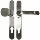 Alpertec - Schmalrahmenlangschildgarnitur weiß für Türen mit Profilzylinderlochung, Knopf/Drücker, Lochabstand 92mm, Türklinke, Türgriff, image 