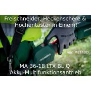 Freischneider, Heckenschere und Hochentaster in Einem : MA 36-18 LTX BL Q Akku-Multifunktionsantrieb