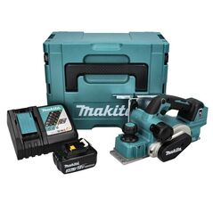 Makita DKP181RF1 Akku-Falzhobel 18V 82mm + Tiefenanschlag + Parallelanschlag + 1x Akku 3,0Ah + Ladegerät + Koffer, image 