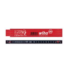 Wiha Gliedermaßstab Longlife® Plus Composite 2 m metrisch, 10 Glieder (37067) rot/ schwarz, image 