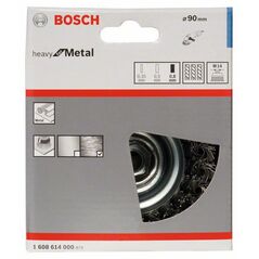 Bosch Topfbürste, Stahl, gezopfter Draht, 90 mm, 0,8 mm, 8500 U/ min, M 14 (1 608 614 000), image 