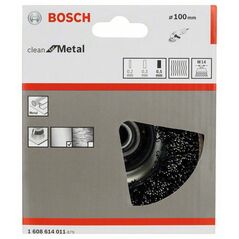 Bosch Topfbürste, Stahl, gewellter Draht, 100 mm, 0,5 mm, 8500 U/ min, M 14 (1 608 614 011), image 