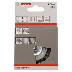 Bosch Scheibenbürste, gewellt, 75 mm, 0,3 mm, 8 mm, 4500 U/min (2 608 622 007), image 