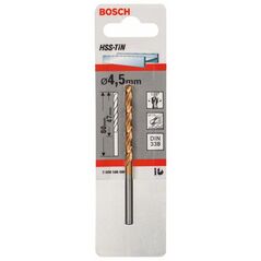 Bosch Metallbohrer HSS-TiN, DIN 338, 4,5 x 47 x 80 mm (2 608 596 696), image 