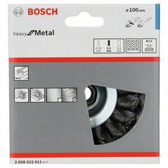 Bosch Kegelbürste Heavy for Metal, gezopft, 100 mm, 0,5 mm, 12500 U/min, M14 (2 608 622 011), image 