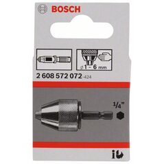 Bosch Schnellspannbohrfutter bis 10 mm, 1 bis 6 mm, 1/4 Zoll - Außensechskantschaft (2 608 572 072), image 