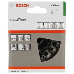 Bosch Topfbürste, Edelstahl, gezopfter Draht, 75 mm, 0,5 mm, 12500 U/ min, M 14 (2 608 622 060), image 