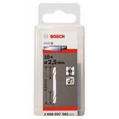 Bosch Doppelendbohrer HSS-G, 2,5 x 10 x 43 mm, 10er-Pack (2 608 597 581), image 