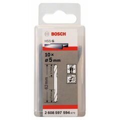 Bosch Doppelendbohrer HSS-G, 5 x 17 x 62 mm, 10er-Pack (2 608 597 594), image 