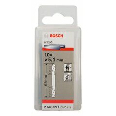 Bosch Doppelendbohrer HSS-G, 5,1 x 17 x 62 mm, 10er-Pack (2 608 597 595), image 