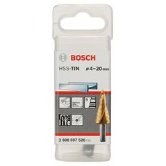 Bosch Stufenbohrer HSS-TiN, 4 - 20 mm, 8 mm, 75 mm, 9 Stufen (2 608 597 526), image 