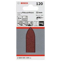 Bosch Schleifblatt C430, 32 mm, 120, ungelocht, 5er-Pack (2 608 605 169), image 
