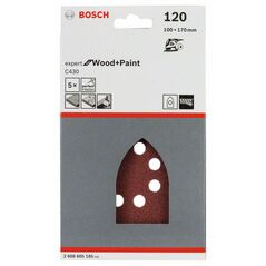 Bosch Schleifblatt C430, 100 x 170 mm, 120, 8 Löcher, Klett, 5er-Pack (2 608 605 185), image 