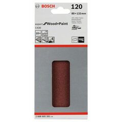 Bosch Schleifblatt C430, 80 x 133 mm, 120, 8 Löcher, Klett, 10er-Pack (2 608 605 281), image 