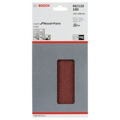 Bosch Schleifblatt C430, 115 x 230 mm, 4 x 60, 4 x 120, 2 x 180, 14 Löcher, 10er-Pack (2 608 605 322), image 