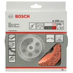 Bosch Hartmetalltopfscheibe, 180 x 22,23 mm, grob, flach (2 608 600 364), image 
