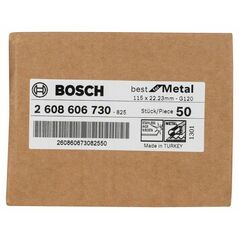 Bosch Fiberschleifscheibe R574 Best for Metal, Zirkonkorund, 115 mm, 22,23 mm, 120 (2 608 606 730), image 