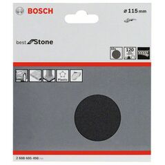 Bosch Schleifblatt Papier F355, 115 mm, 120, ungelocht, Klett, 10er-Pack (2 608 605 498), image 