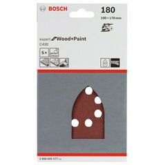 Bosch Schleifblatt C430, 100 x 170 mm, 180, 8 Löcher, Klett, 5er-Pack (2 608 605 577), image 