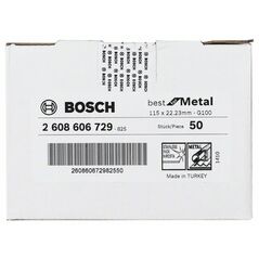Bosch Fiberschleifscheibe R574 Best for Metal, Zirkonkorund, 115 mm, 22,23 mm, 100 (2 608 606 729), image 