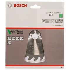 Bosch Kreissägeblatt Optiline Wood für Handkreissägen, 160 x 20/16 x 2,6 mm, 24 (2 608 640 596), image 