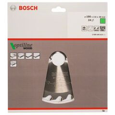 Bosch Kreissägeblatt Optiline Wood für Handkreissägen, 190 x 30 x 2,6 mm, 24 (2 608 640 615), image 