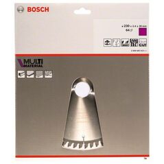 Bosch Kreissägeblatt Multi Material, 230 x 30 x 2,4 mm, 64 (2 608 640 513), image 