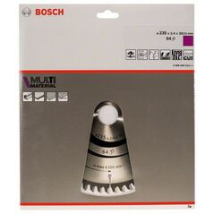 Bosch Kreissägeblatt Multi Material, 235 x 30/25 x 2,4 mm, 64 (2 608 640 514), image 