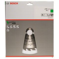 Bosch Kreissägeblatt Optiline Wood für Handkreissägen, 200 x 30 x 2,8 mm, 24 (2 608 640 618), image 