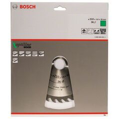 Bosch Kreissägeblatt Optiline Wood für Handkreissägen, 210 x 30 x 2,8 mm, 36 (2 608 640 622), image 