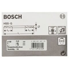 Bosch Doppelendbohrer HSS-G, 5,5 x 19 x 66 mm, 10er-Pack (2 608 597 597), image 