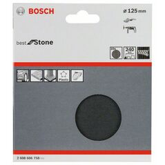 Bosch Schleifblatt Papier F355, 125 mm, 240, ungelocht, Klett, 10er-Pack (2 608 606 758), image 