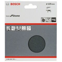Bosch Schleifblatt Papier F355, 125 mm, 320, ungelocht, Klett, 10er-Pack (2 608 606 759), image 