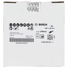 Bosch Fiberschleifscheibe R444 Expert for Metal, Korund, 100 mm, 16 mm, 24 (2 608 606 916), image 