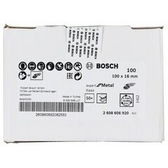 Bosch Fiberschleifscheibe R444 Expert for Metal, Korund, 100 mm, 16 mm, 100 (2 608 606 920), image 