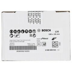 Bosch Fiberschleifscheibe R444 Expert for Metal, Korund, 100 mm, 16 mm, 120 (2 608 606 921), image 
