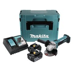 Makita DGA452RTJ Akku-Winkelschleifer 18V 115mm + 2x Akku 5,0Ah + Ladegerät + Koffer, image 