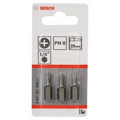 Bosch Schrauberbit Extra-Hart PH 0, 25 mm, 3er-Pack (2 607 001 506), image 