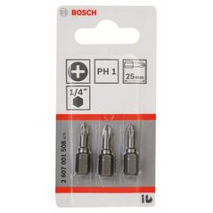 Bosch Schrauberbit Extra-Hart PH 1, 25 mm, 3er-Pack (2 607 001 508), image 