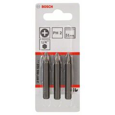 Bosch Schrauberbit Extra-Hart PH 2, 51 mm, 3er-Pack (2 607 001 522), image 