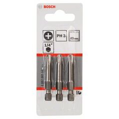 Bosch Schrauberbit Extra-Hart PH 3, 49 mm, 3er-Pack (2 607 001 531), image 