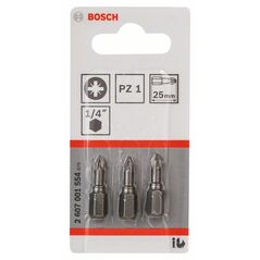 Bosch Schrauberbit Extra-Hart PZ 1, 25 mm, 3er-Pack (2 607 001 554), image 