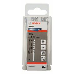 Bosch Metallbohrer HSS-G, DIN 338, 4,5 x 47 x 80 mm, 10er-Pack (2 608 595 061), image 