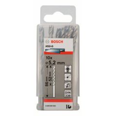 Bosch Metallbohrer HSS-G, DIN 338, 5,2 x 52 x 86 mm, 10er-Pack (2 608 595 063), image 
