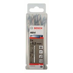 Bosch Metallbohrer HSS-G, DIN 338, 8,5 x 75 x 117 mm, 5er-Pack (2 608 595 073), image 